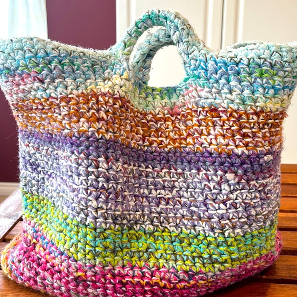 Multicolor Crochet Tote Bag